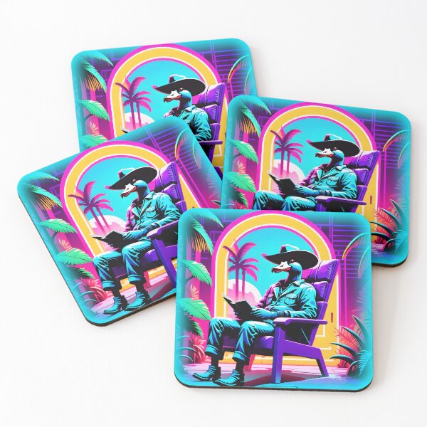 Item preview, Vaporwave duck reading a book designed and sold by slothsandducks.