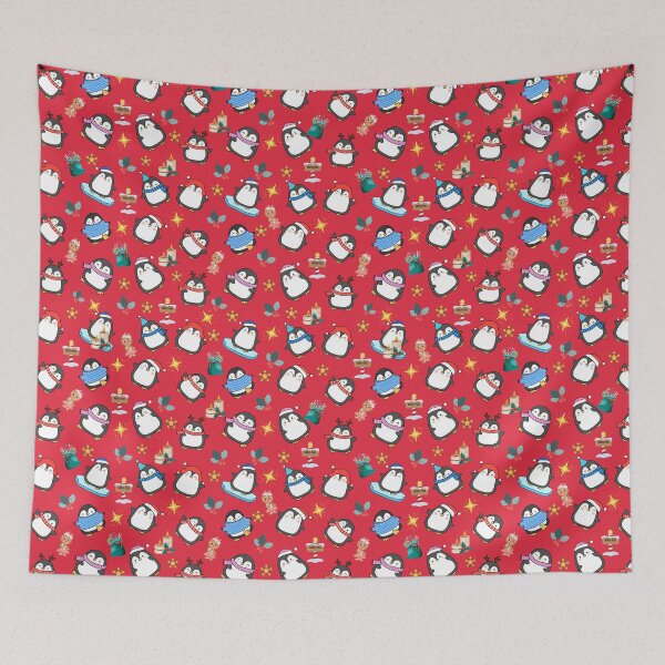 Item preview, Christmas Penguins Pattern designed and sold by Wolfheartart.