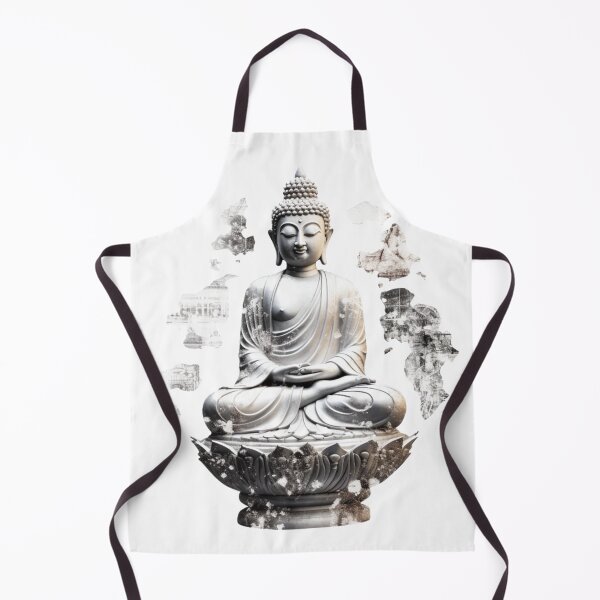 Item preview, Black White Buddha Statue for yoga and focus of attention designed and sold by MartynGrey.