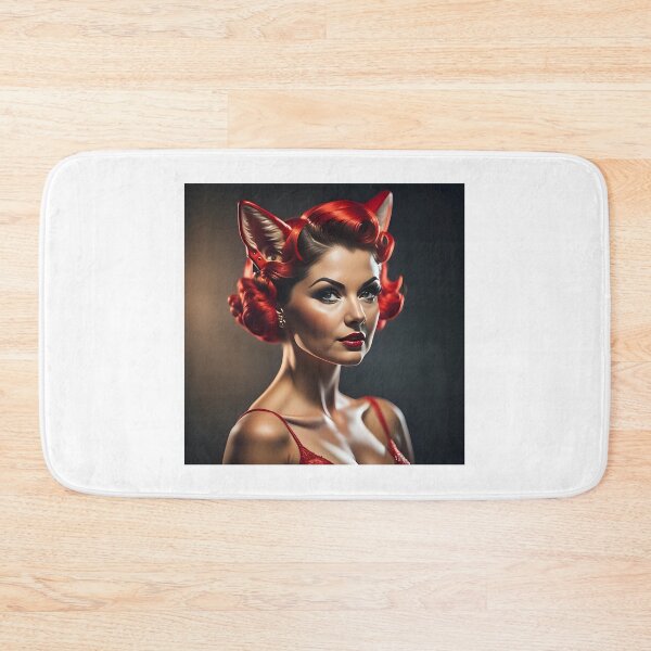 Item preview, Fox pinup girl with short ginger hair designed and sold by aipinups.
