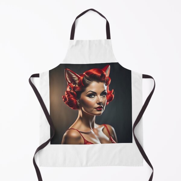 Item preview, Fox pinup girl with short ginger hair designed and sold by aipinups.