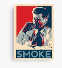 Smoke - Kennedy with cigar obama style poster graphic Canvas Print