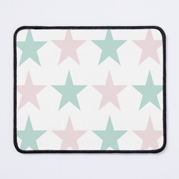 Item preview, Large MINT GREEN, PALE PINK and WHITE STARS designed and sold by RachelMacht.