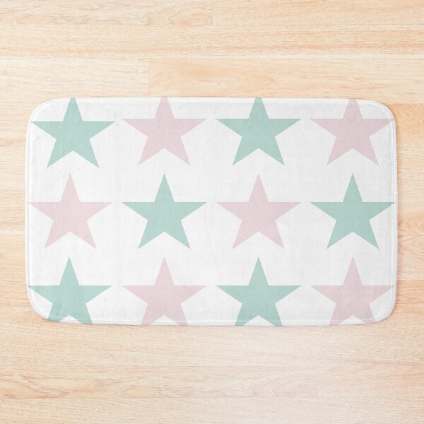 Item preview, Large MINT GREEN, PALE PINK and WHITE STARS  designed and sold by RachelMacht.