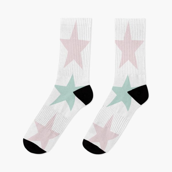 Item preview, Large MINT GREEN, PALE PINK and WHITE STARS  designed and sold by RachelMacht.