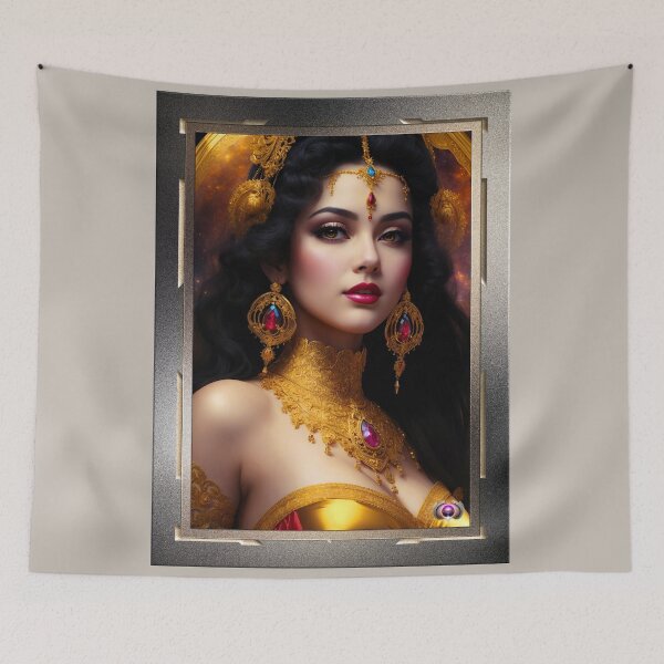 Item preview, Portrait Of The Cosmic Beauty Tabatha Hycenia Captivating AI Concept Art by Xzendor7 designed and sold by Xzendor7 Digital Art Creations.
