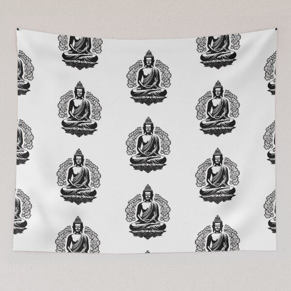 Item preview, Black White Buddha Statue , Digital Art, buddha Modern art 3D designed and sold by MartynGrey.