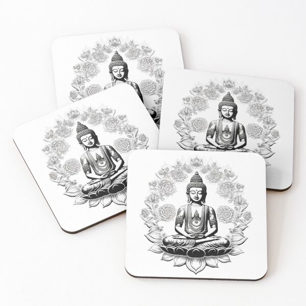 Item preview, Black White Buddha Statue , buddha Modern art 3D designed and sold by MartynGrey.