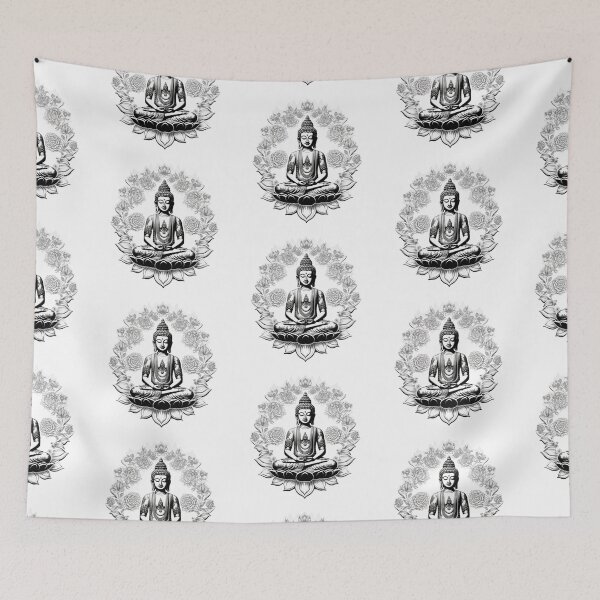 Item preview, Black White Buddha Statue , buddha Modern art 3D designed and sold by MartynGrey.