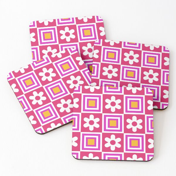 Item preview, Cube and white floral pattern on red background designed and sold by NAGNE.