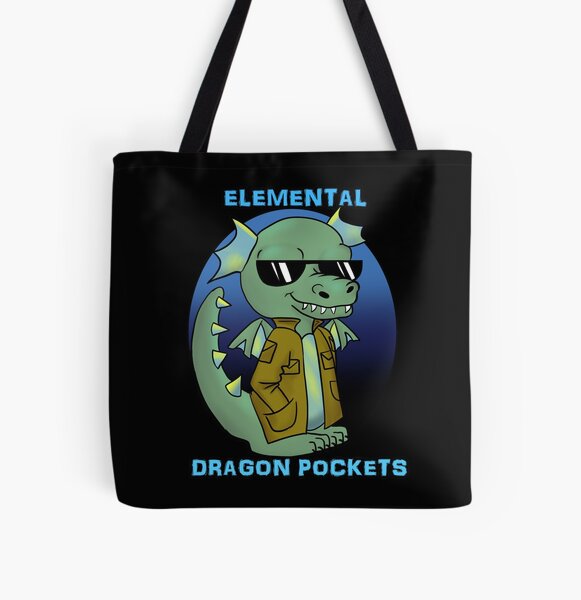 Elemental Dragon Pockets All Over Print Tote Bag