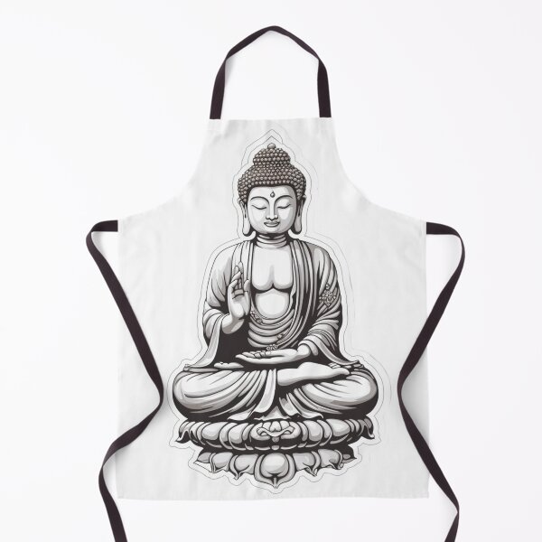 Item preview, Black White Buddha Statue, Buddhist symbol , Meditation Sticker For Home designed and sold by MartynGrey.