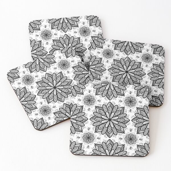 Item preview, Zentangled flowers and bees designed and sold by DawnLawty67.