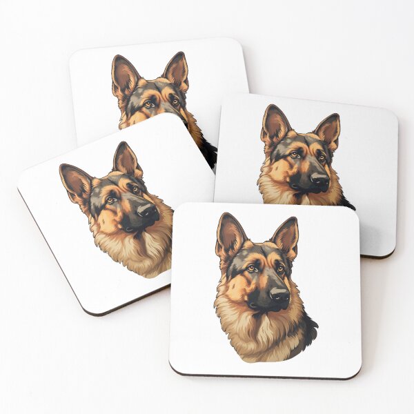 Item preview, Berger Allemand Dog Head Portrait Illustration designed and sold by solrevolver.