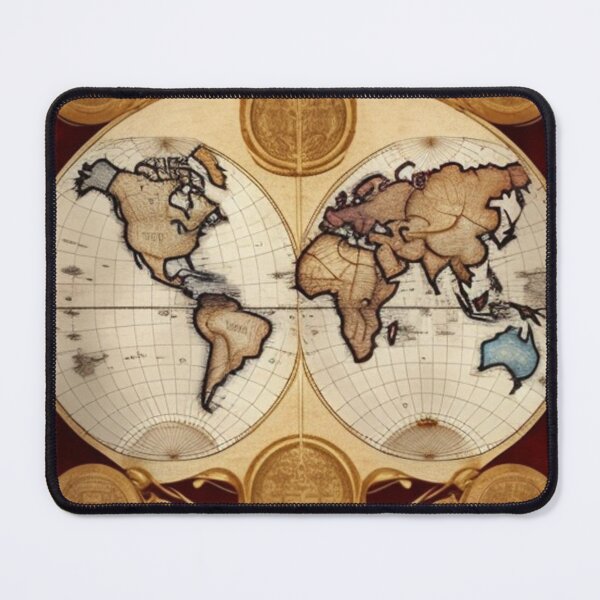 Item preview, Vintage decorative world map designed and sold by Roxburylane.