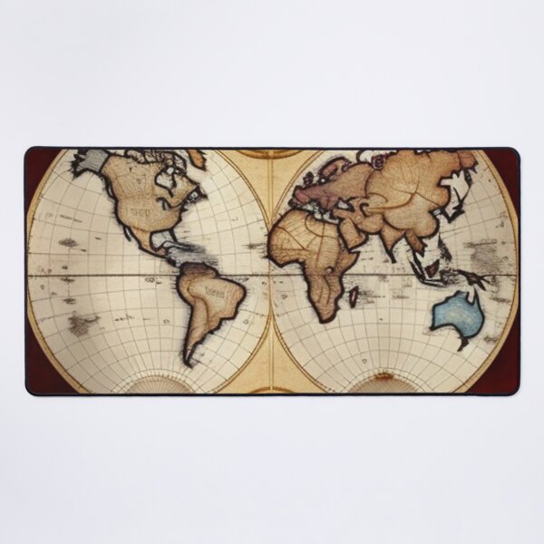 Item preview, Vintage decorative world map designed and sold by Roxburylane.
