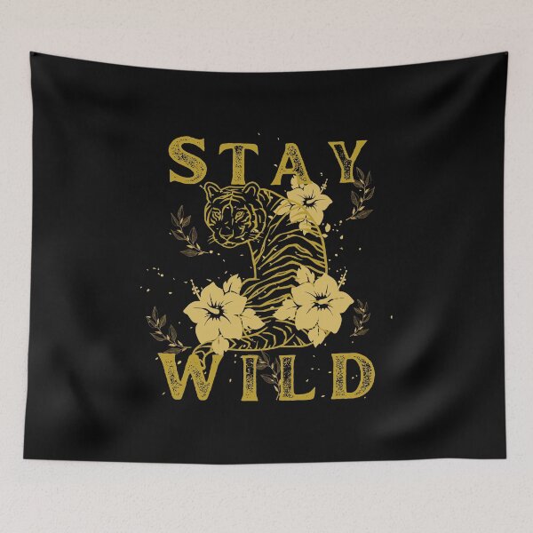 Item preview, Stay Wild Golden Tiger Tropical Flowers designed and sold by sassandsun.