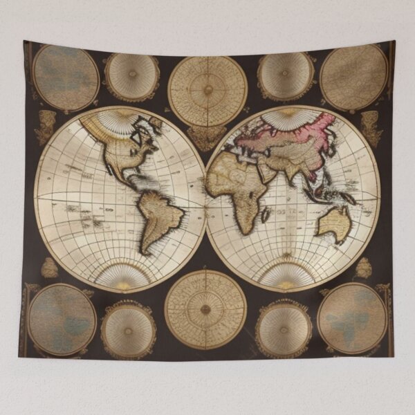 Item preview, Vintage world map  designed and sold by Roxburylane.