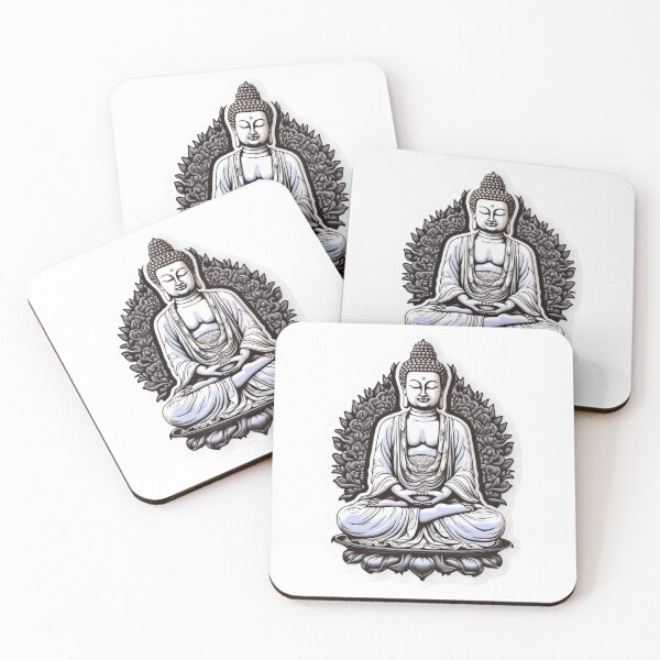 Item preview, Black White Buddha Statue , positive sticker , for yoga and focus of attention designed and sold by MartynGrey.