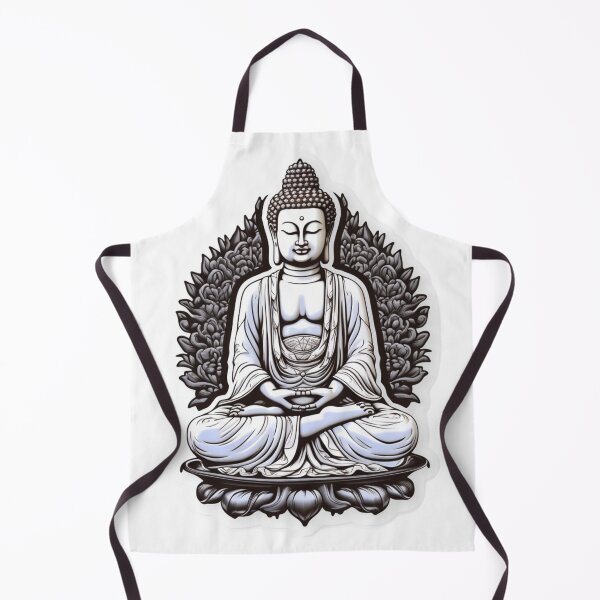 Item preview, Black White Buddha Statue , positive sticker , for yoga and focus of attention designed and sold by MartynGrey.