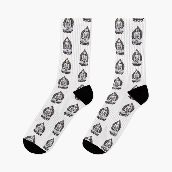 Item preview, Black White Buddha Statue , positive sticker , for yoga and focus of attention designed and sold by MartynGrey.