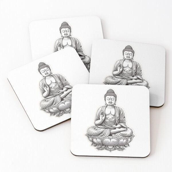 Item preview, Black White Buddha Statue , Buddhist symbol, home decoration designed and sold by MartynGrey.