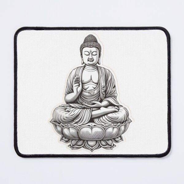 Item preview, Black White Buddha Statue , Buddhist symbol, home decoration designed and sold by MartynGrey.