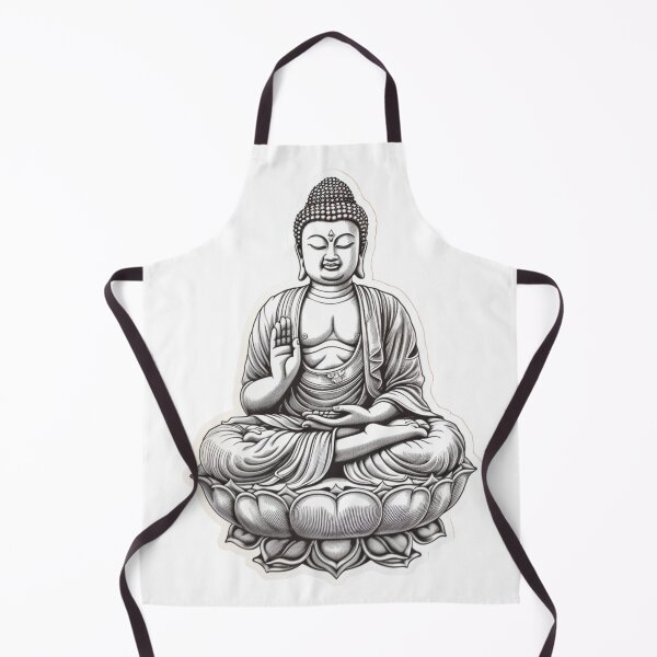 Item preview, Black White Buddha Statue , Buddhist symbol, home decoration designed and sold by MartynGrey.