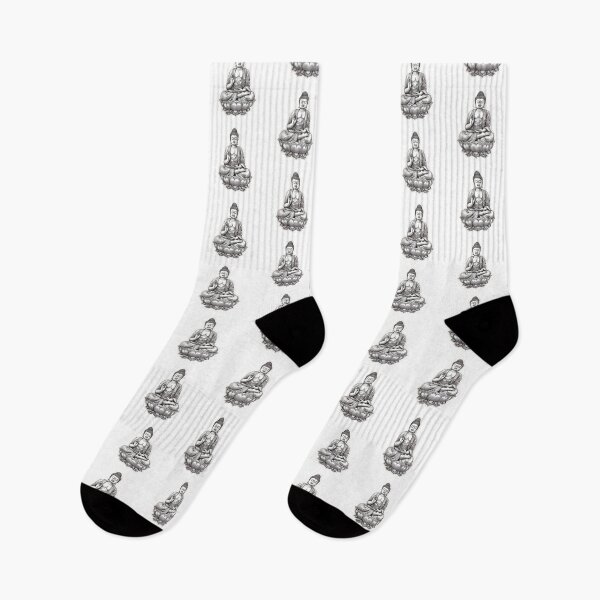 Item preview, Black White Buddha Statue , Buddhist symbol, home decoration designed and sold by MartynGrey.
