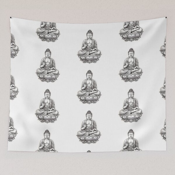 Item preview, Black White Buddha Statue , Buddhist symbol, home decoration designed and sold by MartynGrey.