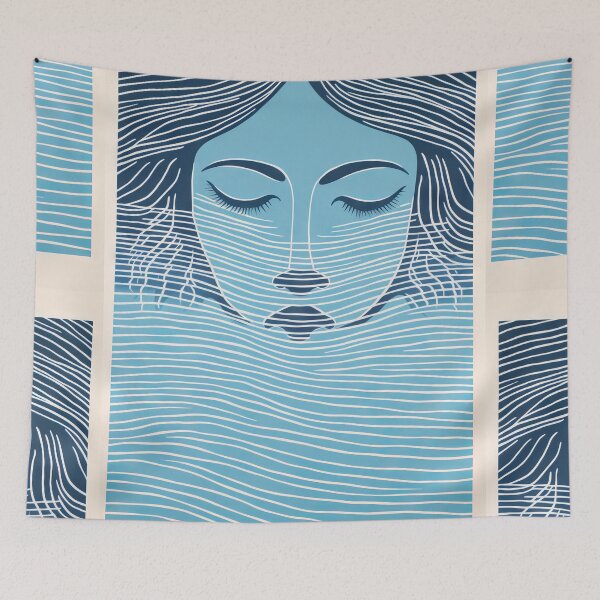 Item preview, Harmonious Mantas and Watercolors: An Asian-inspired Abstraction designed and sold by Piotrek0001.