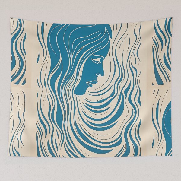 Item preview, Harmonious Mantas and Watercolors: An Asian-inspired Abstraction designed and sold by Piotrek0001.