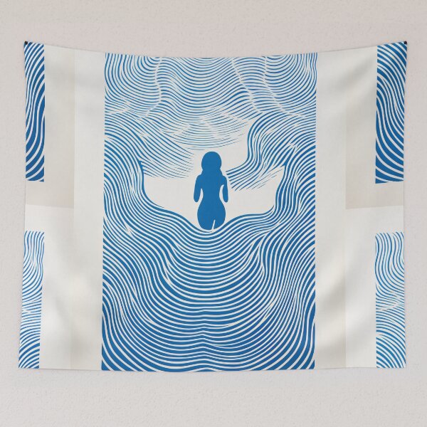 Item preview, Harmonious Mantas and Watercolors: An Asian-inspired Abstraction designed and sold by Piotrek0001.