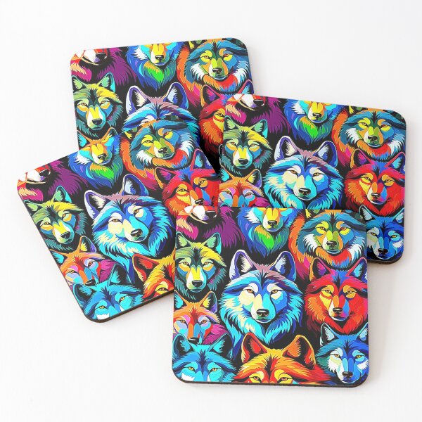 Item preview, Multicolor Wolves Pattern.  designed and sold by Giulivo Store Graphic.