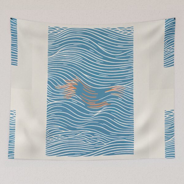 Item preview, Harmonious Mantas and Watercolors: An Asian-inspired Abstraction designed and sold by Piotrek0001.