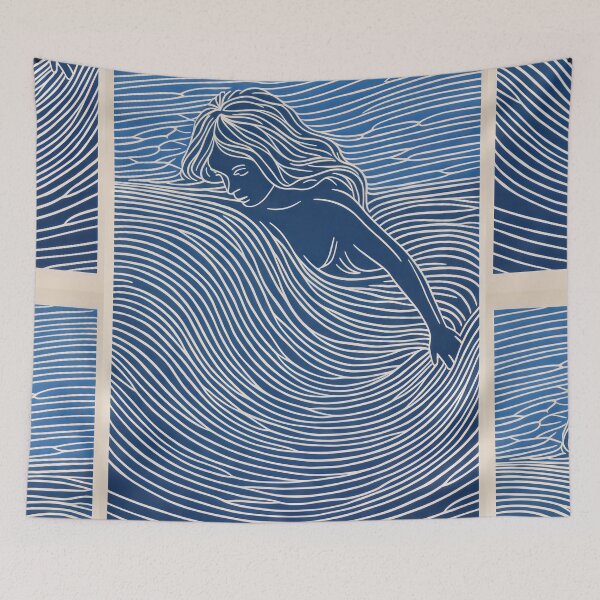 Item preview, Harmonious Mantas and Watercolors: An Asian-inspired Abstraction designed and sold by Piotrek0001.