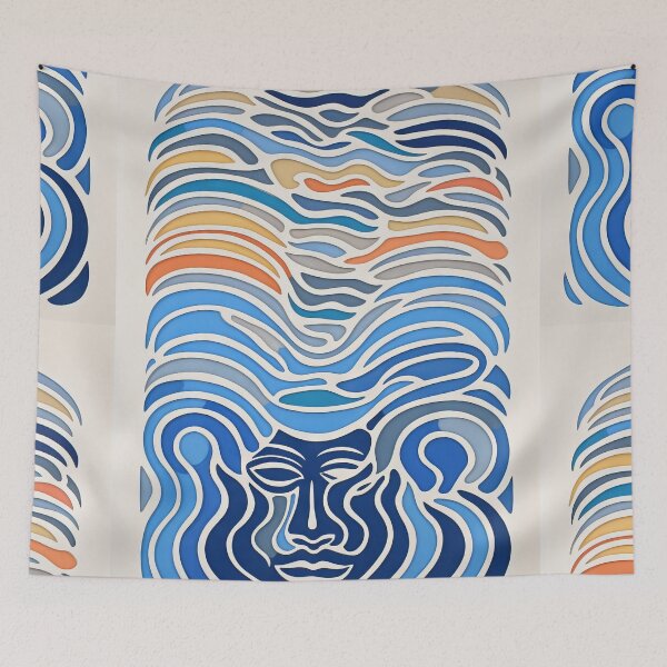 Item preview, Harmonious Mantas and Watercolors: An Asian-inspired Abstraction designed and sold by Piotrek0001.