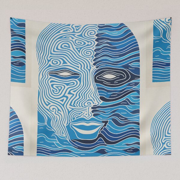 Item preview, Harmonious Mantas and Watercolors: An Asian-inspired Abstraction designed and sold by Piotrek0001.