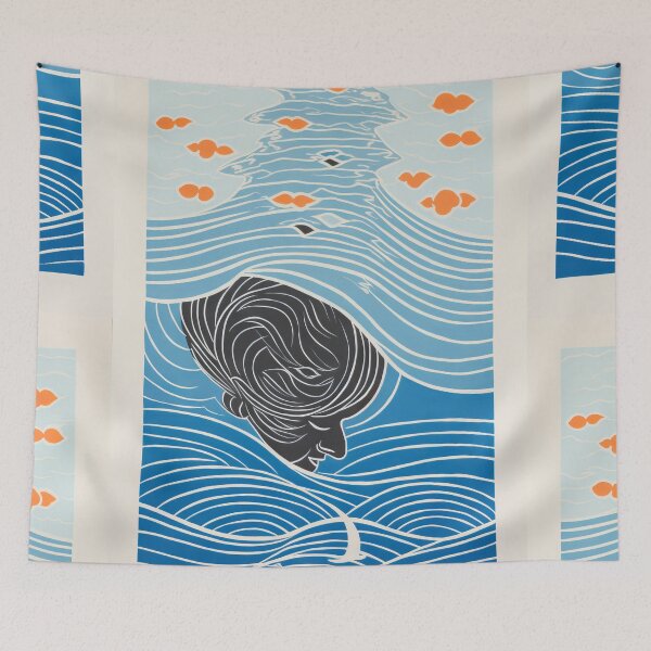 Item preview, Harmonious Mantas and Watercolors: An Asian-inspired Abstraction designed and sold by Piotrek0001.