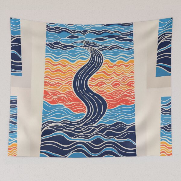 Item preview, Harmonious Mantas and Watercolors: An Asian-inspired Abstraction designed and sold by Piotrek0001.