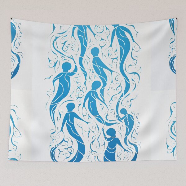 Item preview, Harmonious Mantas and Watercolors: An Asian-inspired Abstraction designed and sold by Piotrek0001.