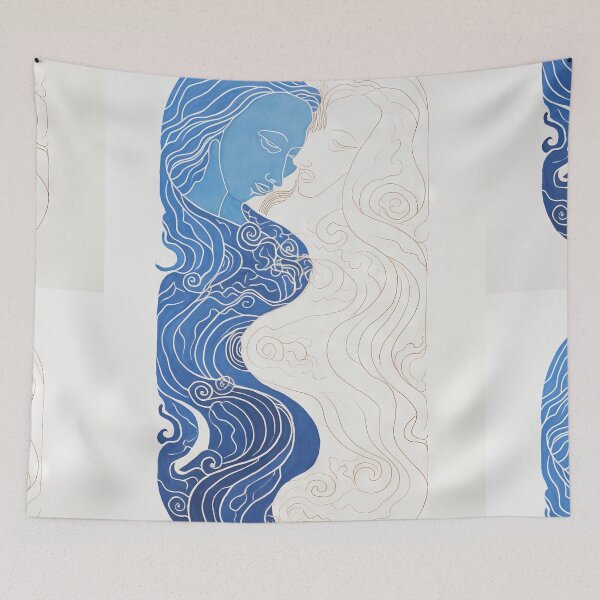 Item preview, Harmonious Mantas and Watercolors: An Asian-inspired Abstraction designed and sold by Piotrek0001.