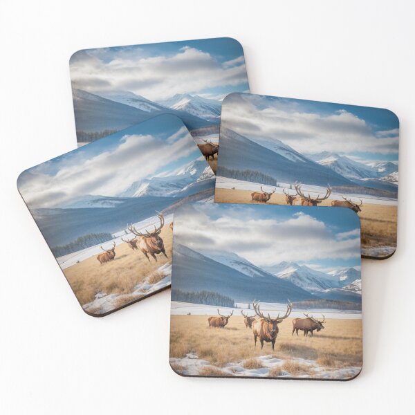 Item preview, Group of Elk on the cold plains designed and sold by AngelottiCR.