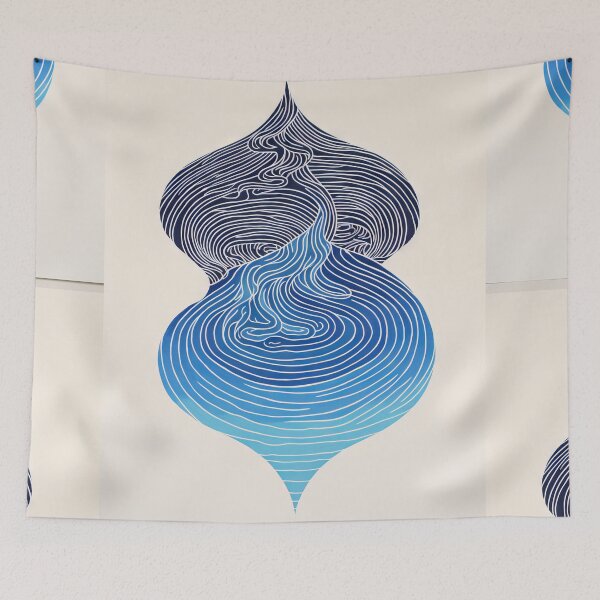 Item preview, Harmonious Mantas and Watercolors: An Asian-inspired Abstraction designed and sold by Piotrek0001.