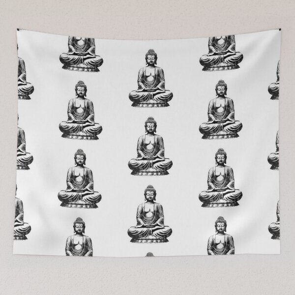 Item preview, Buddha Black White , Meditation Sticker For Different Surfaces designed and sold by MartynGrey.
