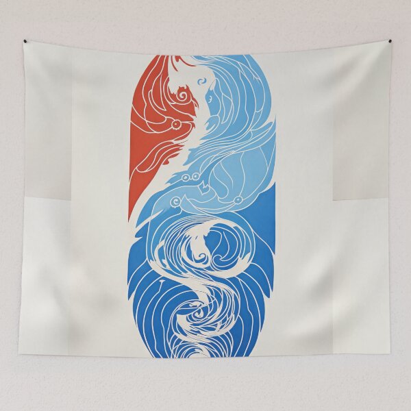 Item preview, Harmonious Mantas and Watercolors: An Asian-inspired Abstraction designed and sold by Piotrek0001.