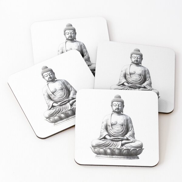 Item preview, Buddha Black White , positive bright sticker For Different Surfaces designed and sold by MartynGrey.