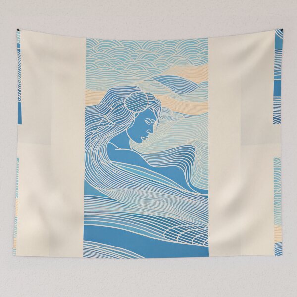 Item preview, Harmonious Mantas and Watercolors: An Asian-inspired Abstraction designed and sold by Piotrek0001.