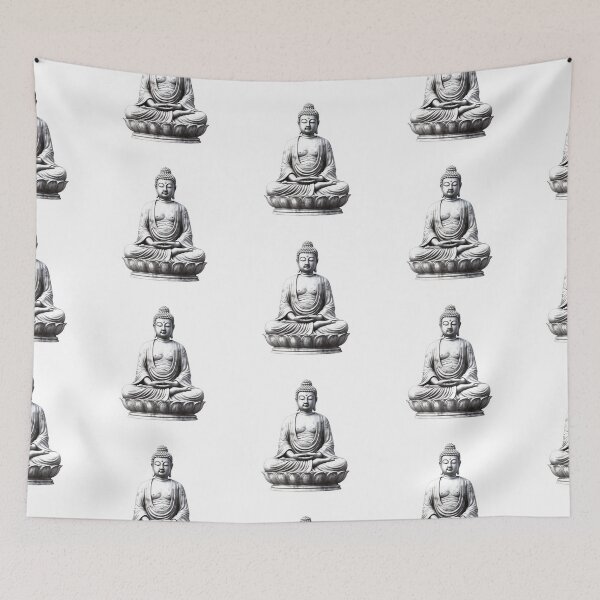 Item preview, Buddha Black White , positive bright sticker For Different Surfaces designed and sold by MartynGrey.
