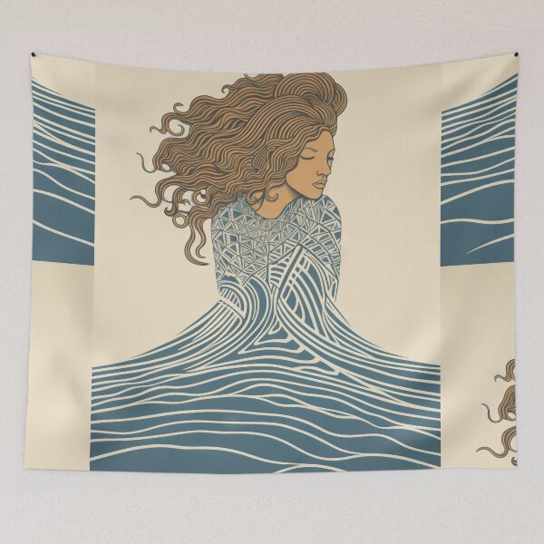 Item preview, Harmonious Mantas and Watercolors: An Asian-inspired Abstraction designed and sold by Piotrek0001.